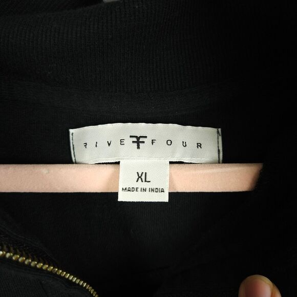 NWOT Five Four Club Mens XL Black Quarter Zip Pullover Mock Neck Cotton Sweater - Picture 2 of 7